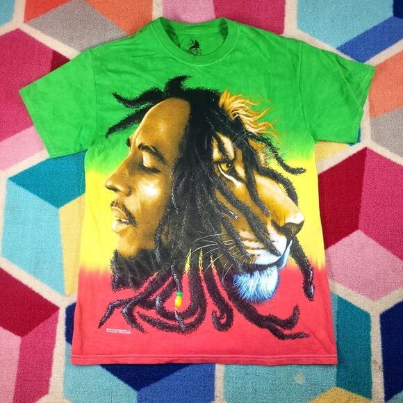 Bob Marley Reggae T-Shirt Men’s Size Medium Rasta Tie Dye Graphic... - Picture 1 of 5